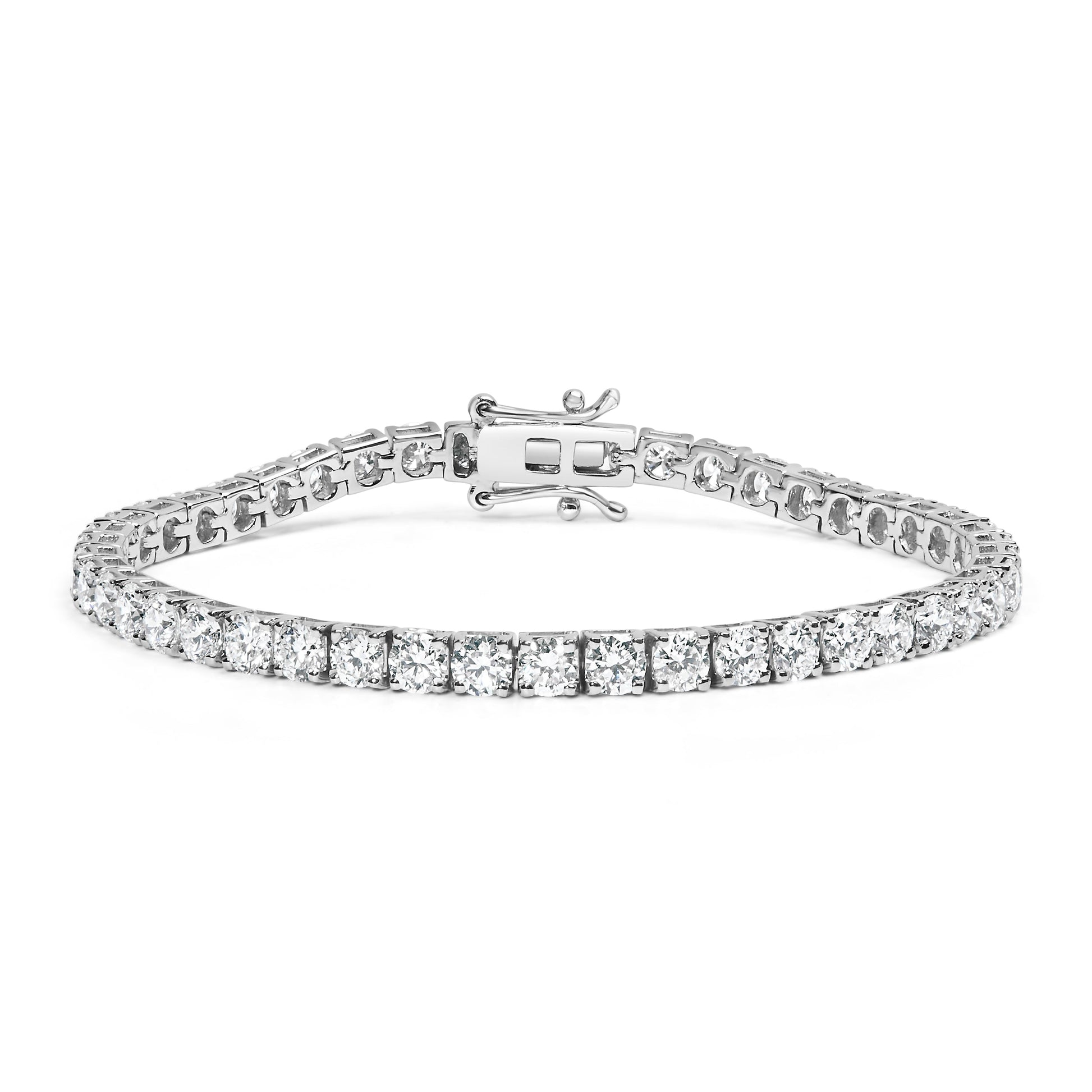 Tennis bracelet 14K white gold lab-grown round diamonds, prong-set, 7.25 in, Bids.com on Tampa Home & Garden Store