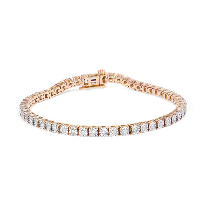 Rose gold tone diamond tennis bracelet with square linked settings and pave diamonds on Tampa Home & Garden Store