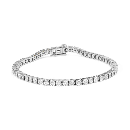 Miracle-Set Diamond Bezel Tennis Bracelet .925 Sterling Silver 1.0 cttw I-J I3 by Bids.com on Tampa Home & Garden Store