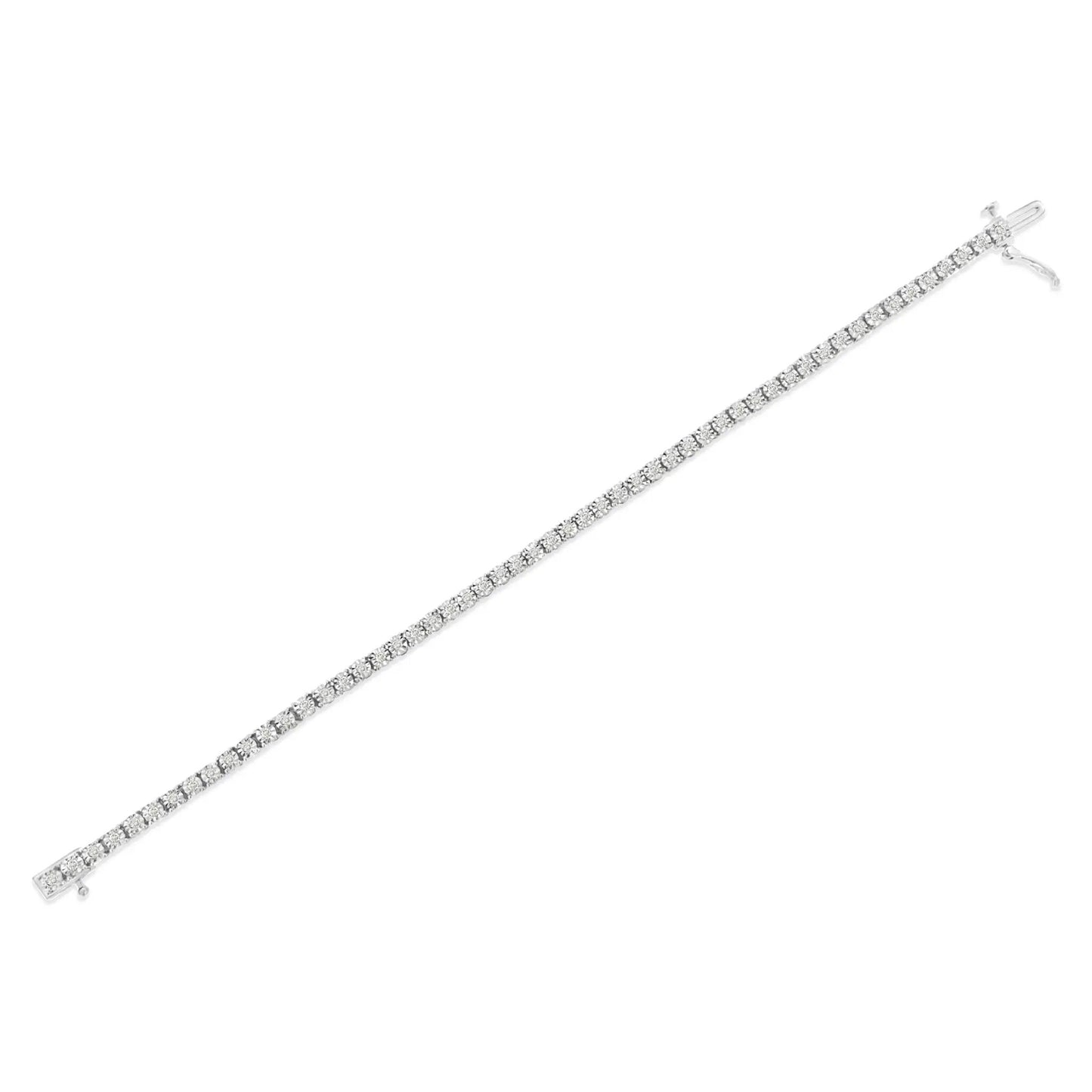 Sterling silver diamond tennis bracelet, 1.0 cttw, Miracle-Set diamonds, I-J I3, 7in by Bids.com on Tampa Home & Garden Store