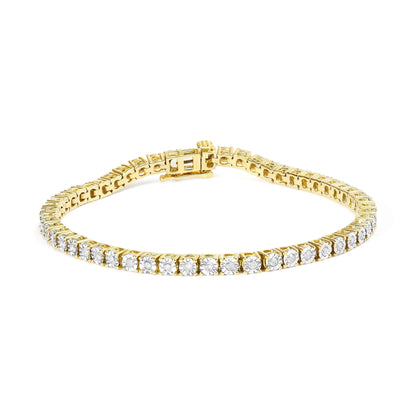 Gold-tone diamond bezel tennis bracelet with round stones 7-inch on Tampa Home & Garden Store