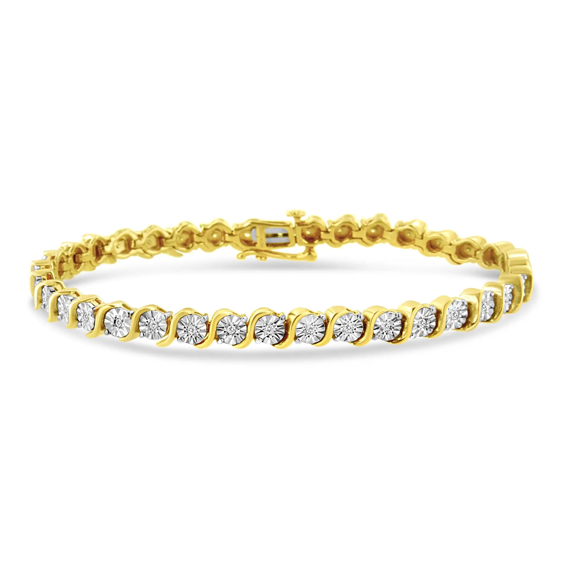 Bracelet: 14K rose gold plated sterling silver tennis bracelet with diamonds, 7in, Bids.com on Tampa Home & Garden Store
