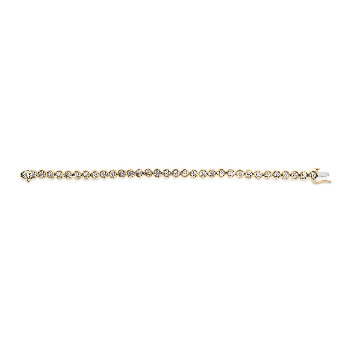 Bracelet 14K yellow gold plated sterling silver open circle wheel link tennis 7.25in on Tampa Home & Garden Store