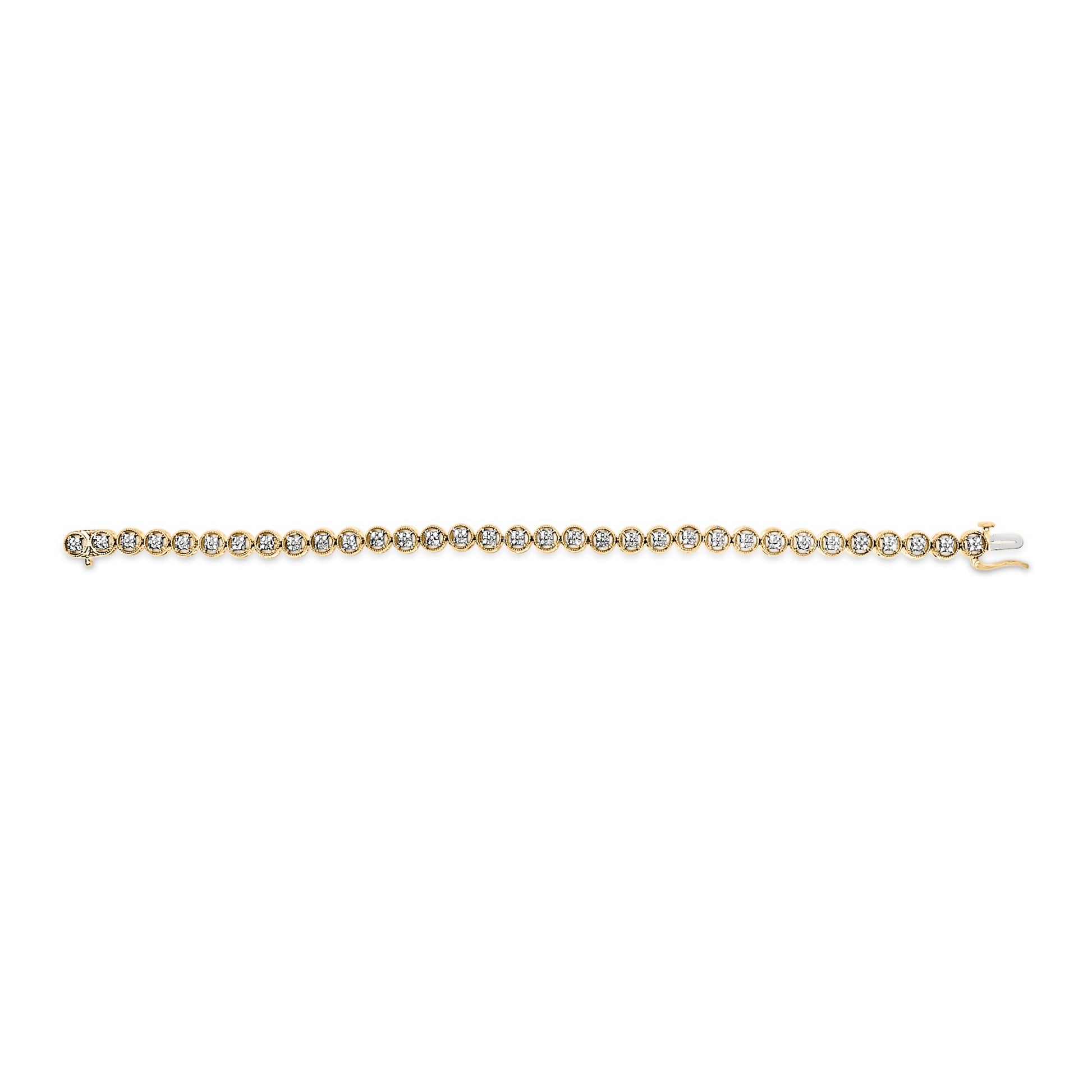 Bracelet 14K yellow gold plated sterling silver open circle wheel link tennis 7.25in on Tampa Home & Garden Store
