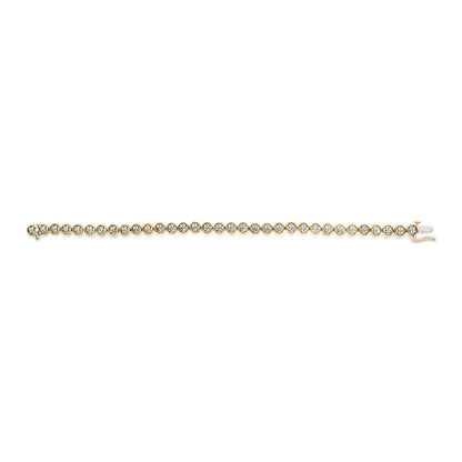 Bracelet 14K yellow gold plated sterling silver open circle wheel link tennis 7.25in on Tampa Home & Garden Store