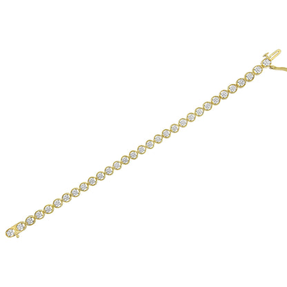14K yellow gold plated sterling silver diamond tennis bracelet with open circle wheel links on Tampa Home & Garden Store