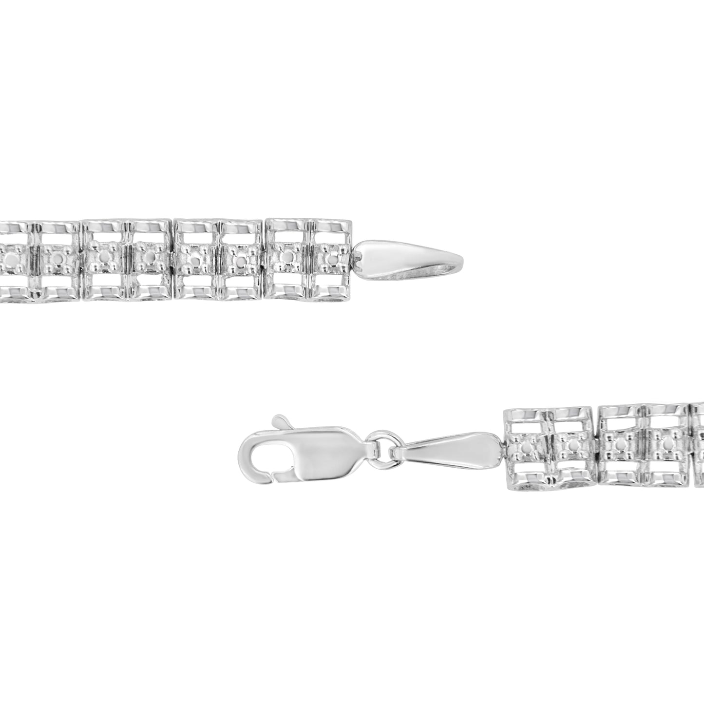 Sterling silver 7in diamond double-link Rolex tennis bracelet I-J color, I3 clarity on Tampa Home & Garden Store
