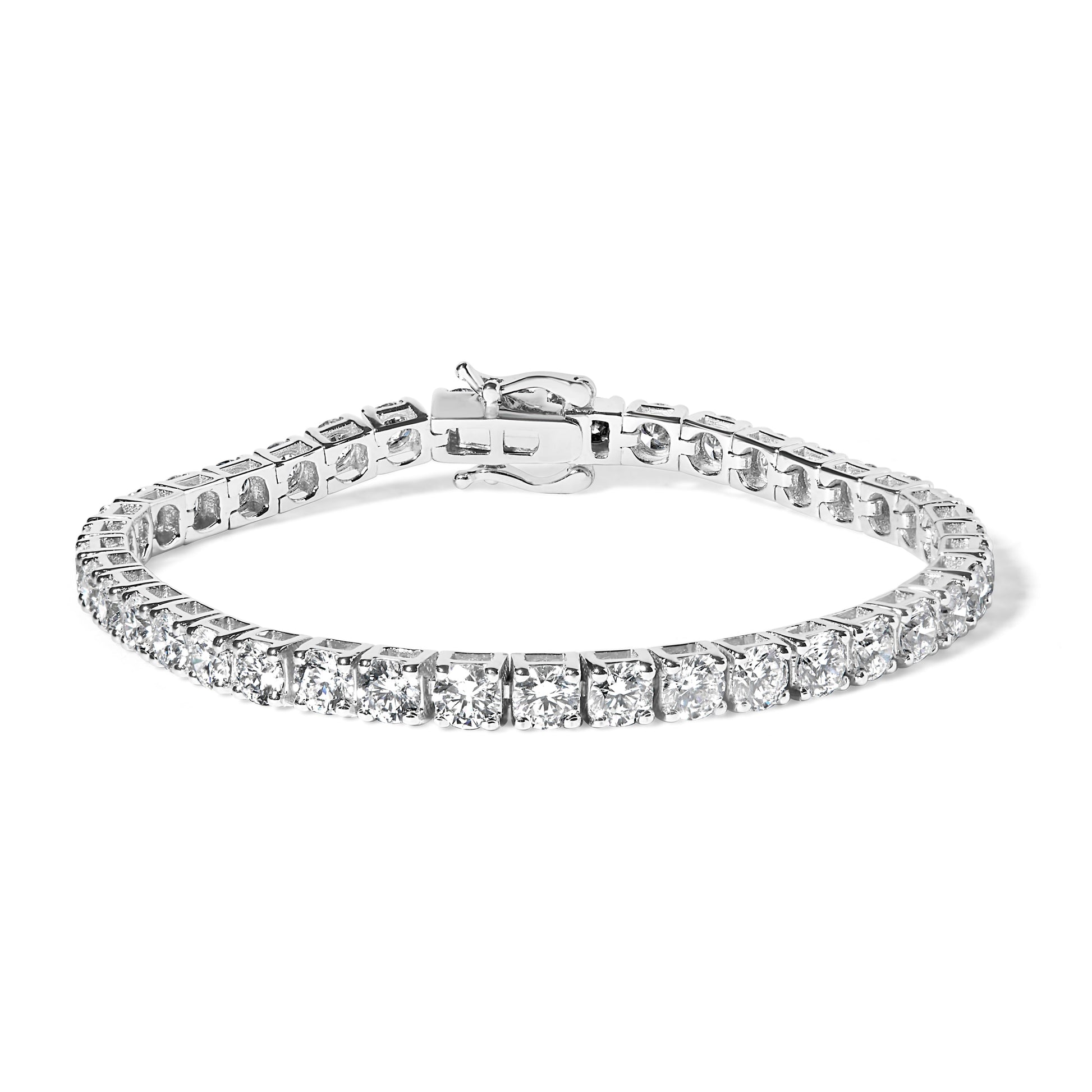 14K white gold lab-grown diamond tennis bracelet with prong-set round stones on Tampa Home & Garden Store