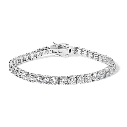14K white gold lab-grown diamond tennis bracelet with prong-set round stones on Tampa Home & Garden Store