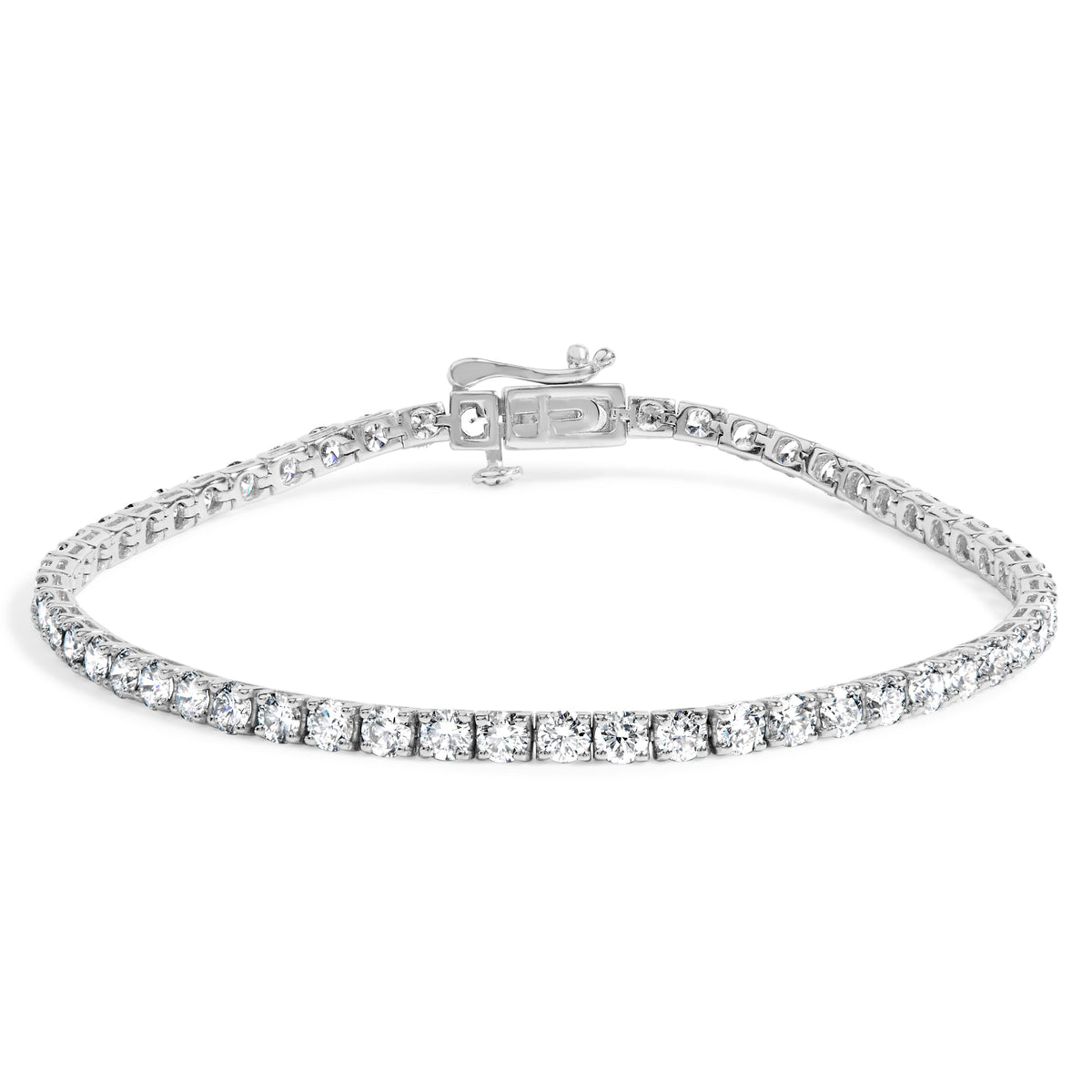 14K white gold lab-grown diamond tennis bracelet, 5 ct tw, F-G color VS1–VS2, 7.25 in on Tampa Home & Garden Store