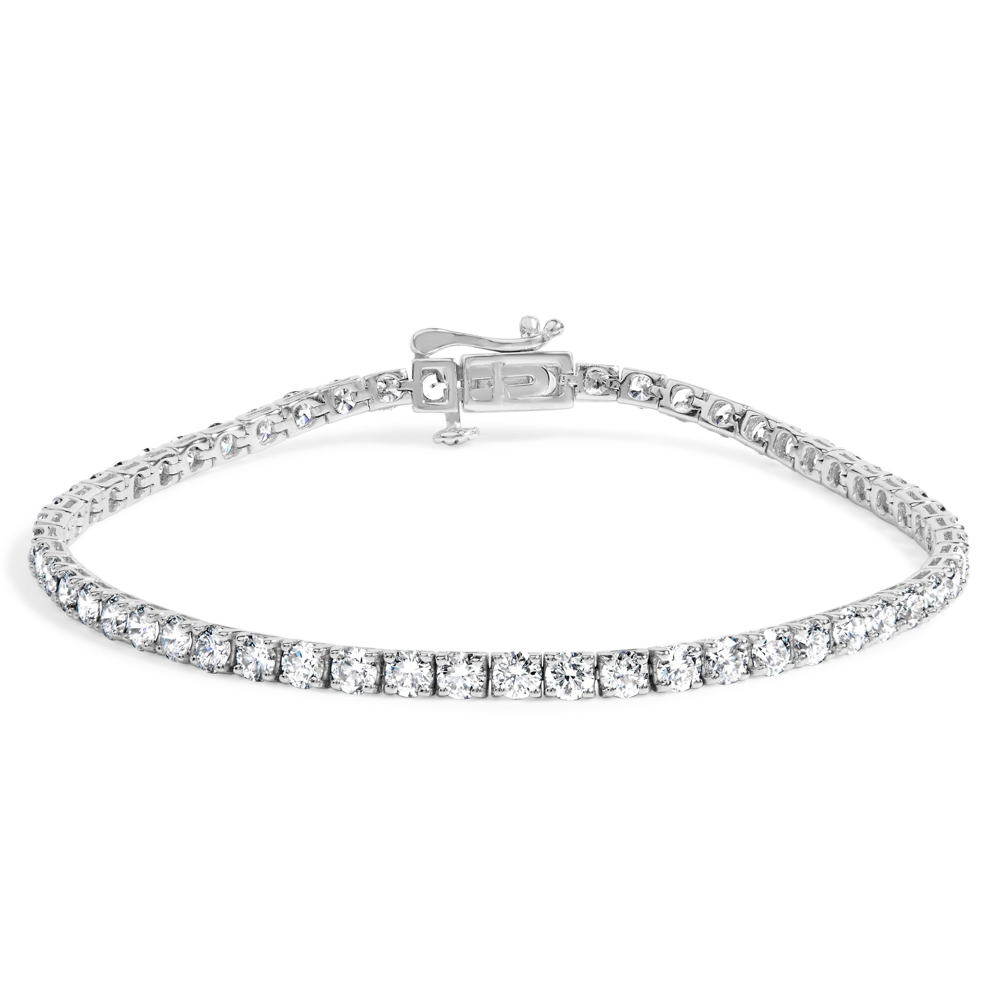 14K white gold lab-grown diamond tennis bracelet, 5 ct tw, F-G color VS1–VS2, 7.25 in on Tampa Home & Garden Store