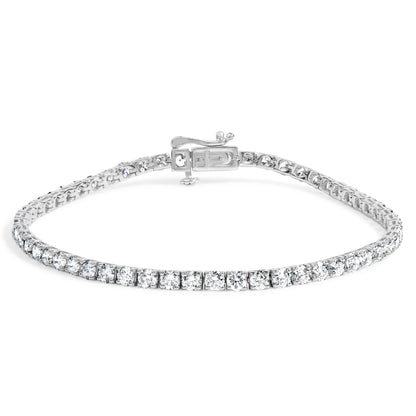 14K white gold lab-grown diamond tennis bracelet, 5 ct tw, F-G color VS1–VS2, 7.25 in on Tampa Home & Garden Store