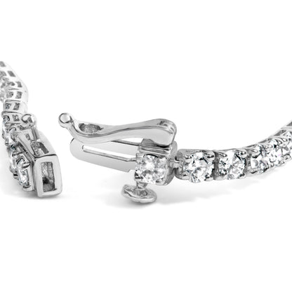 14K white gold diamond tennis bracelet closeup with pavé diamonds and secure clasp on Tampa Home & Garden Store