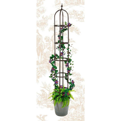 60-inch Bronze Finish Steel Outdoor Garden Trellis Obelisk - Tampa Home & Garden Store