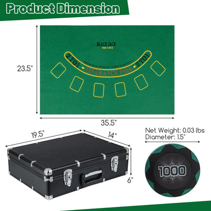 600 Piece Poker Chip Set With 14g Claytec Chips
