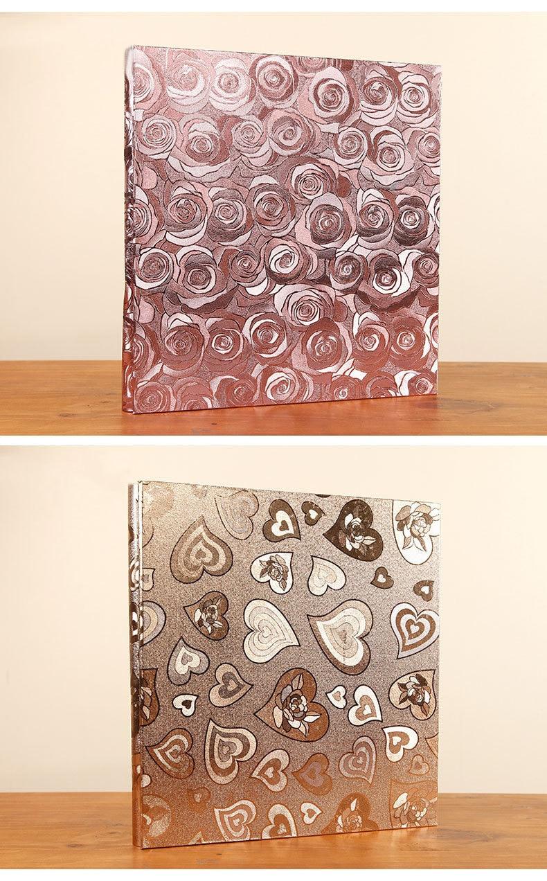 Stevvex 6-inch PU leather photo album set, 2 rose and heart cover designs, 600 sheets on Tampa Home & Garden Store