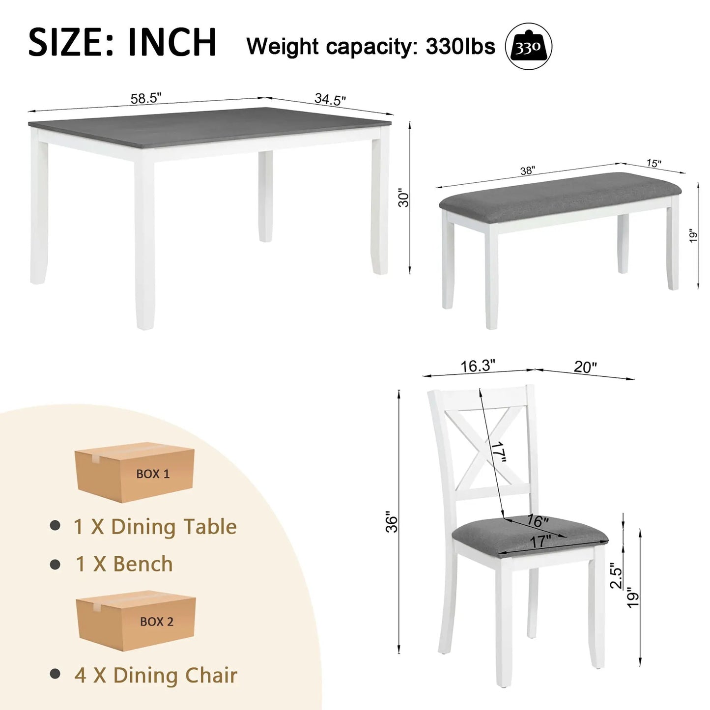 Modern Dining Table Set With Chairs for Kitchen