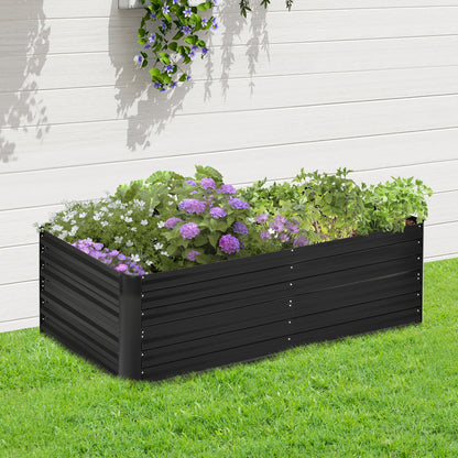 Galvanized raised garden bed kit in black with reinforcing bars by HouseOfZazla on Tampa Home & Garden Store