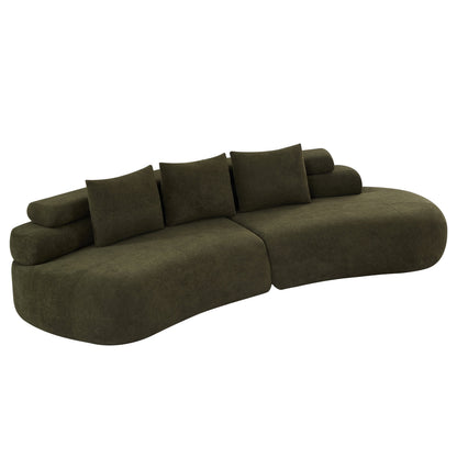 122-inch olive green curved sectional sofa by HouseOfZazla on Tampa Home & Garden Store