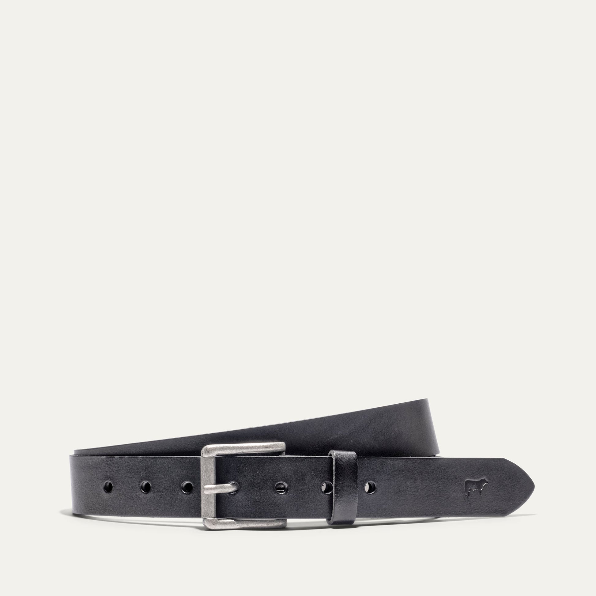 The Bridal Belt by Will Leather Goods black leather belt with silver buckle on Tampa Home & Garden Store