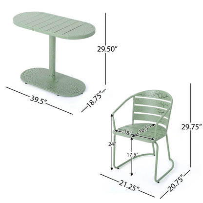 3 Piece Elegant Outdoor Bistro Set with Table
