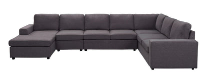 Tifton 7-seat reversible modular sectional sofa chaise gray fabric by HouseOfZazla on Tampa Home & Garden Store