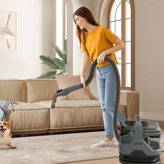600W Upholstery Cleaner Machine with 15Kpa Powerful Suction and Versatile Attachments-Gray - Tampa Home & Garden Store