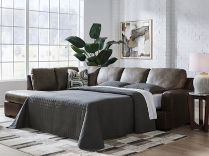 Castille Way Sectional Sofa with Chaise in Brown