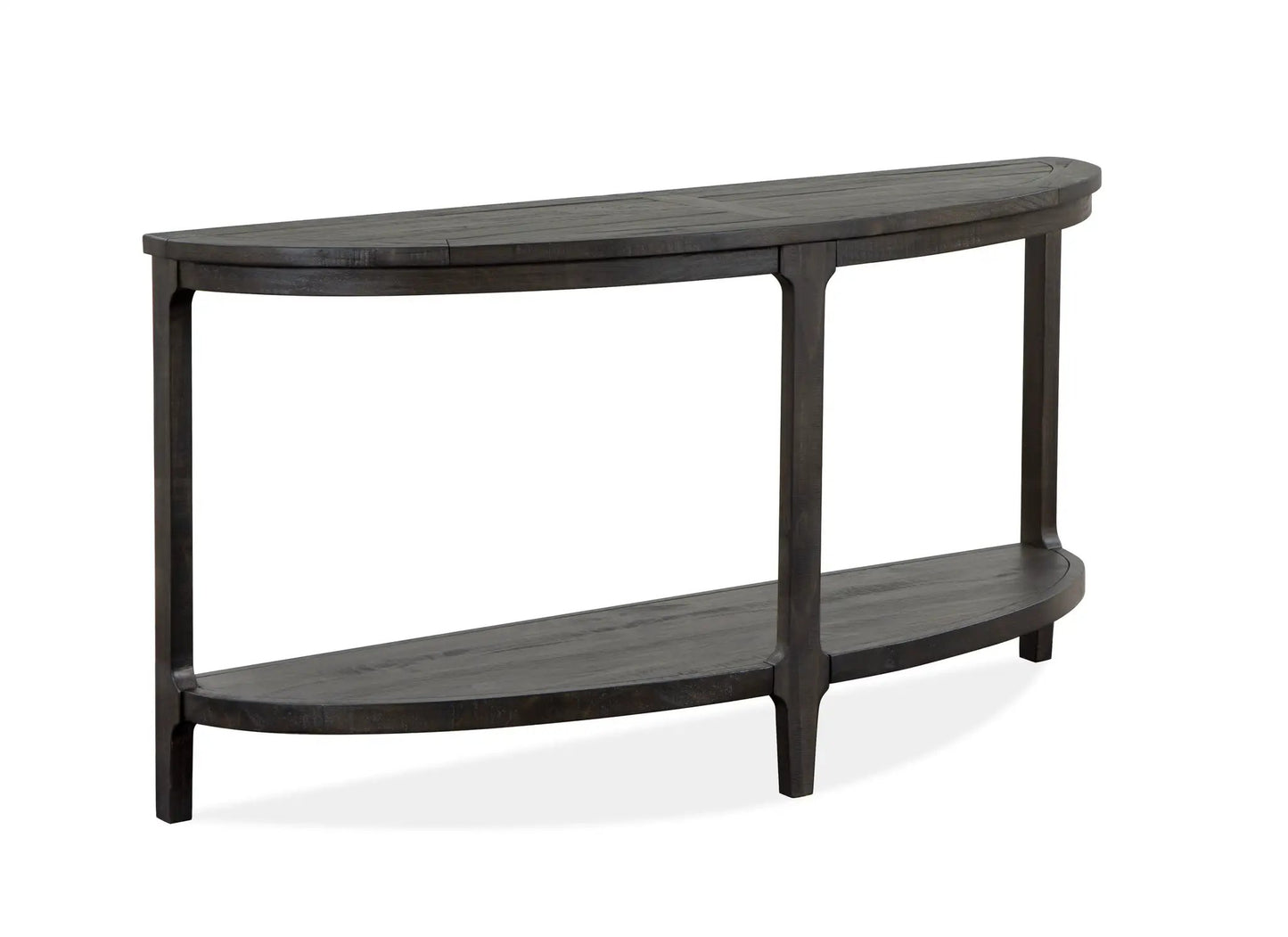 Sofa table Boswell Demilune Peppercorn in dark wood with curved front and legs on Tampa Home & Garden Store