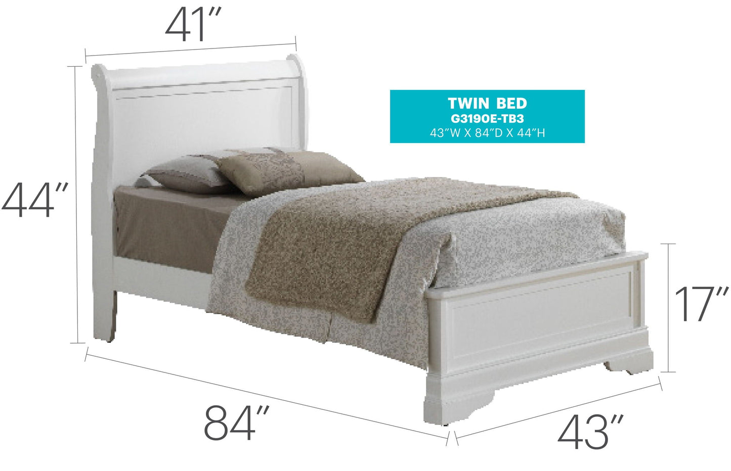 Premium Panel Sleigh Bed with Low Footboard