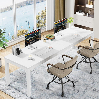 Rectangle dining table for 6-8 with metal legs in white finish HouseOfZazla dining tables on Tampa Home & Garden Store