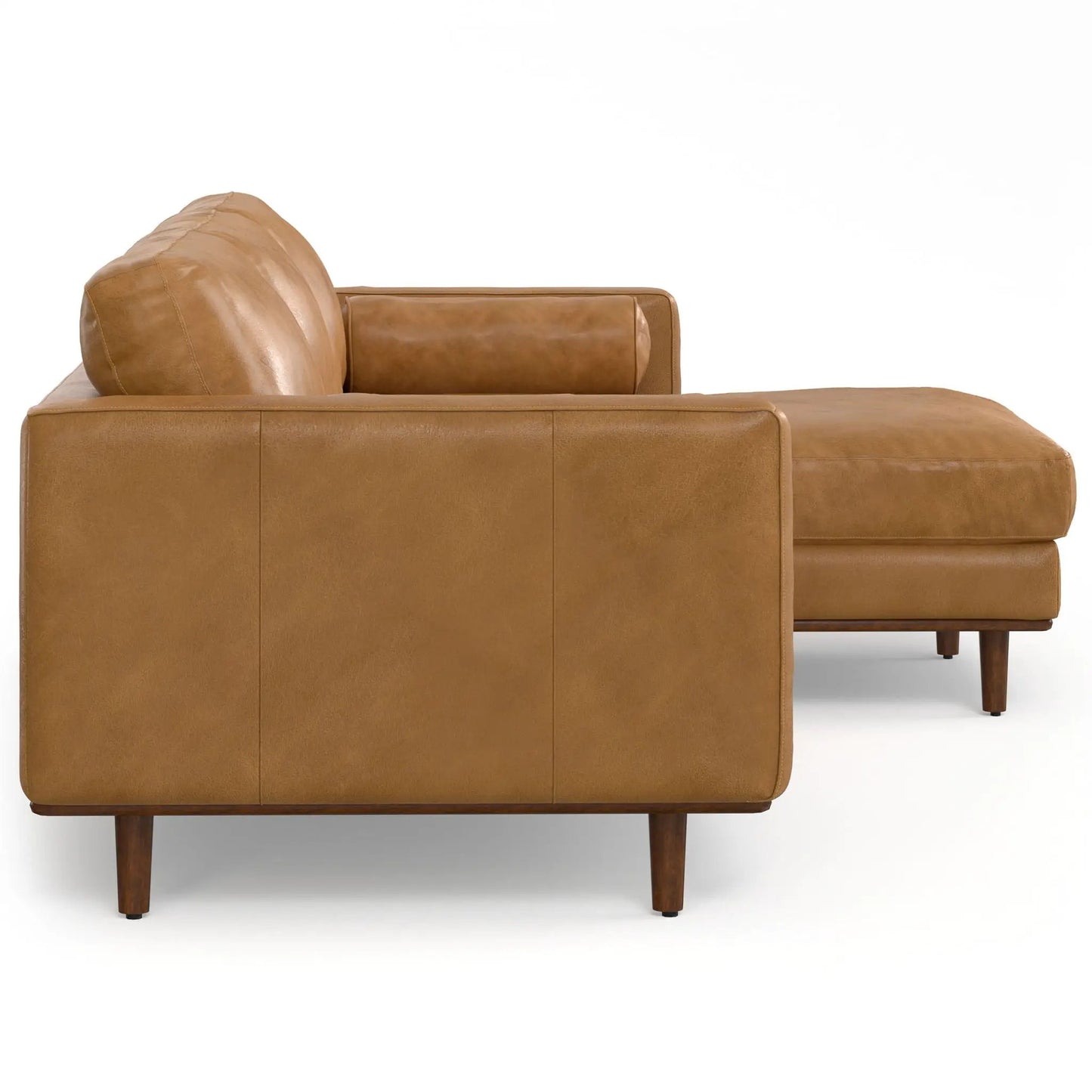 Morrison Upholstered Sofa, tan leather, stationary by Unique Piece Furniture, legs on Tampa Home & Garden Store