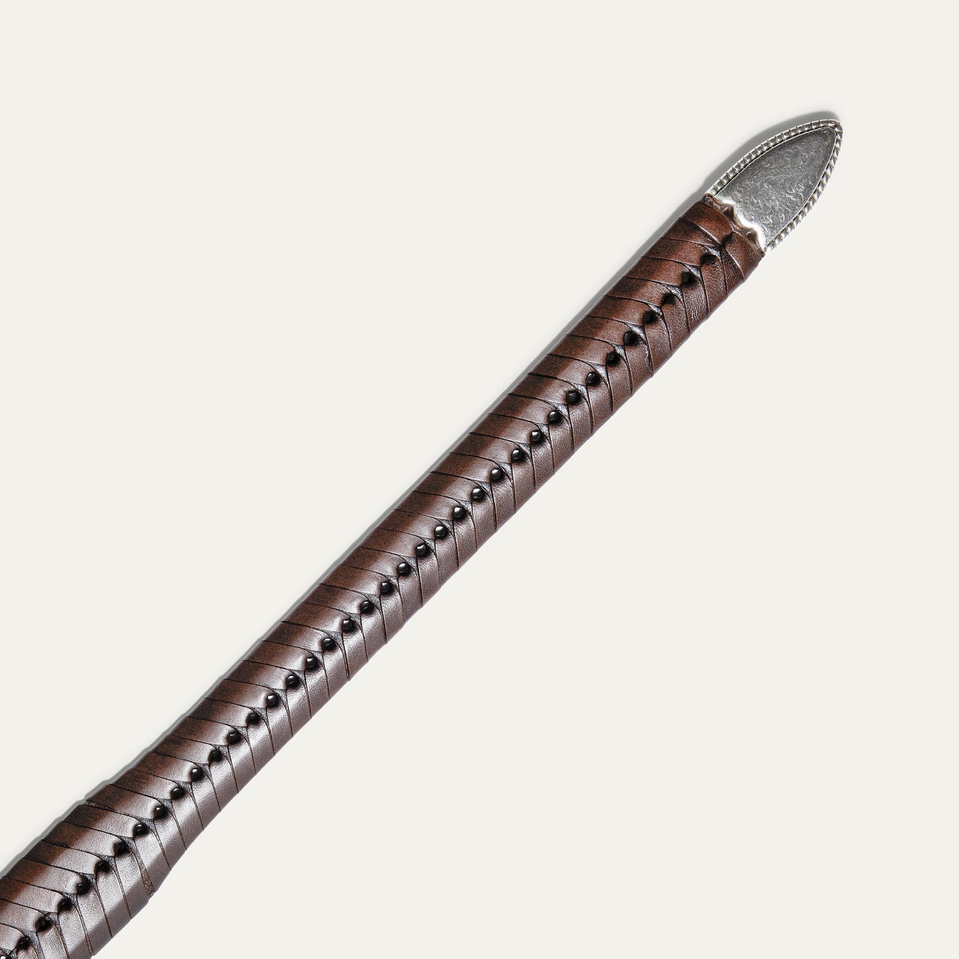 Western Lace Belt brown leather with embossed silver tip by Will Leather Goods on Tampa Home & Garden Store