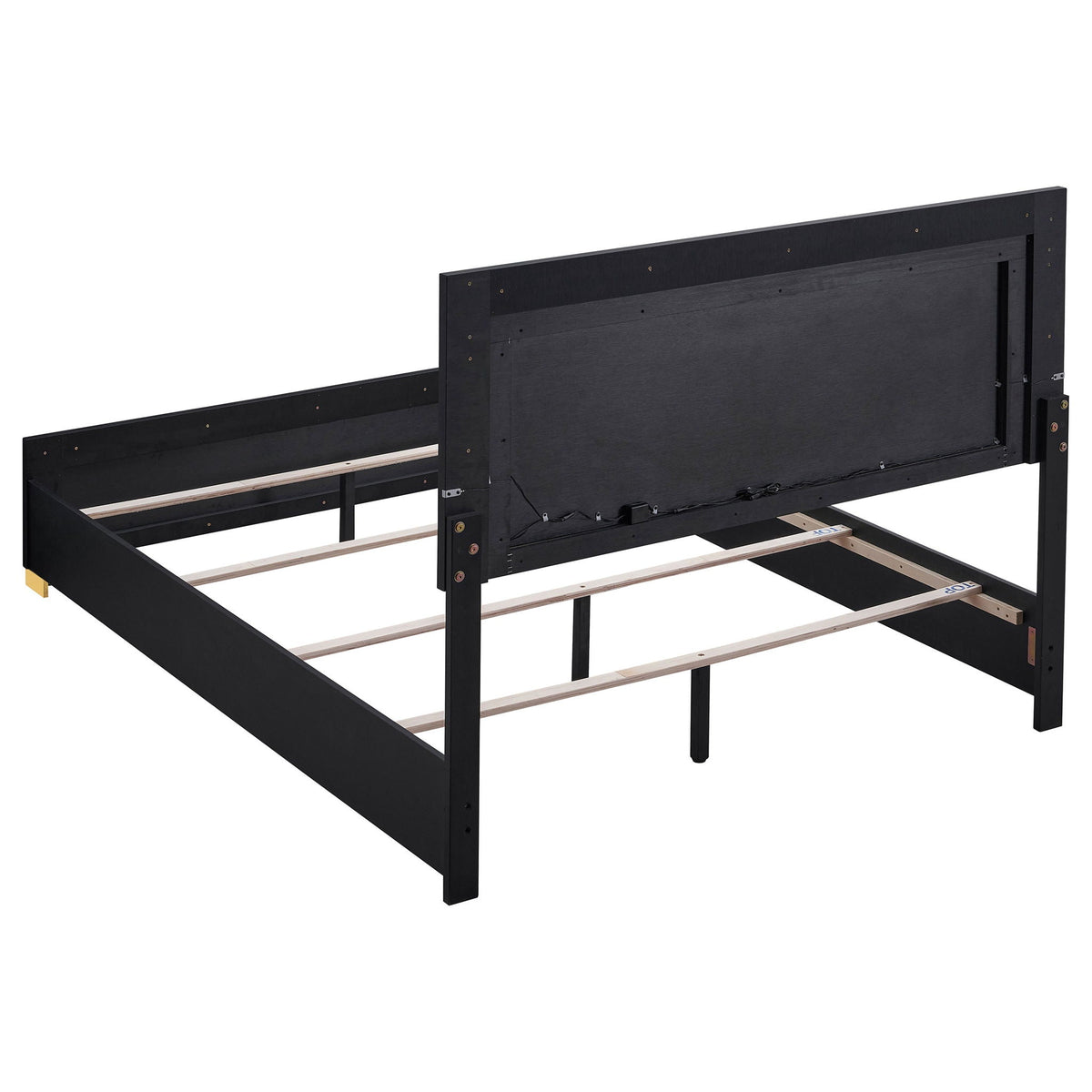Medici Eastern King LED Headboard Bed in black panel bed frame by HouseOfZazla on Tampa Home & Garden Store