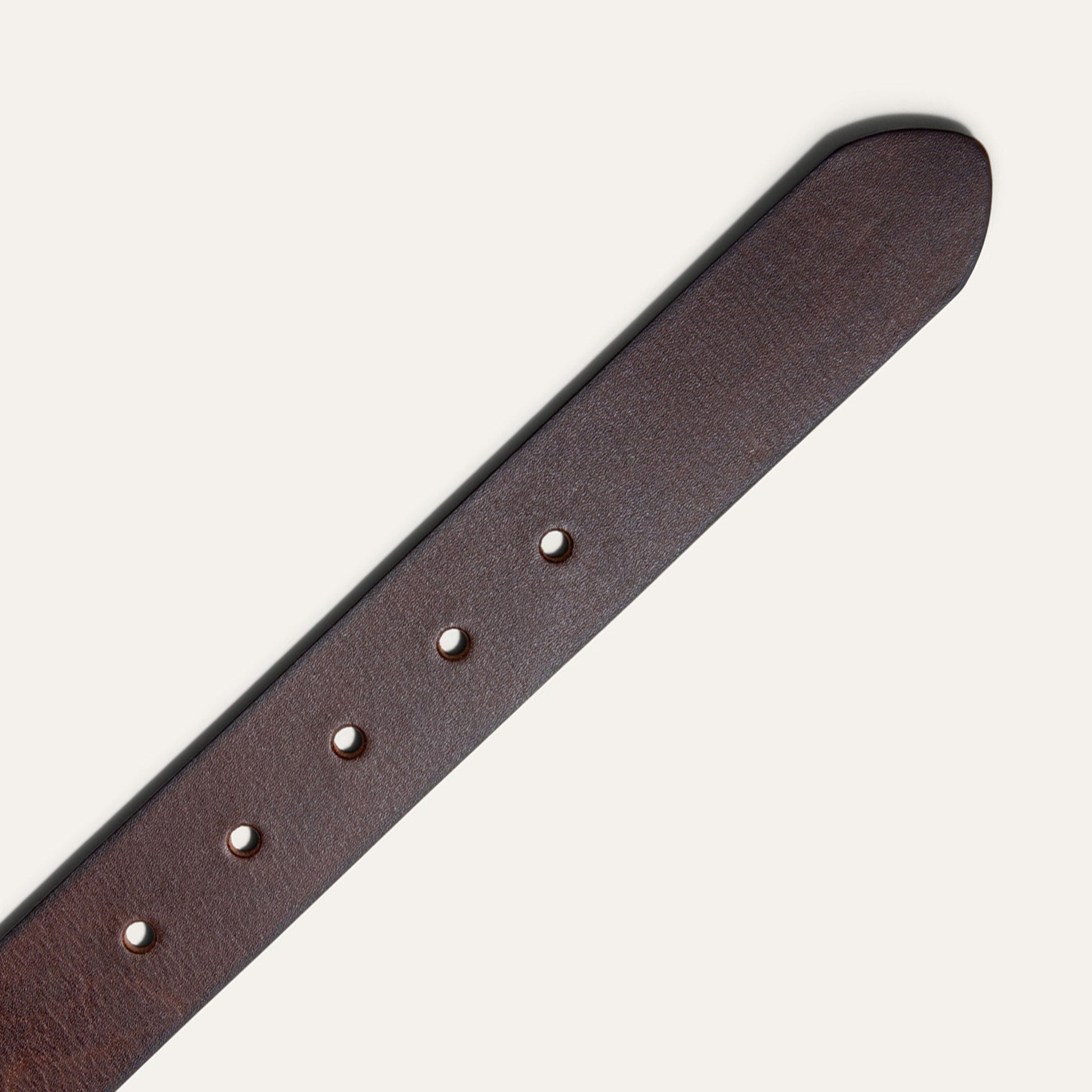 Black Edge Jean Belt by Will Leather Goods, brown leather with black edge, punched holes on Tampa Home & Garden Store