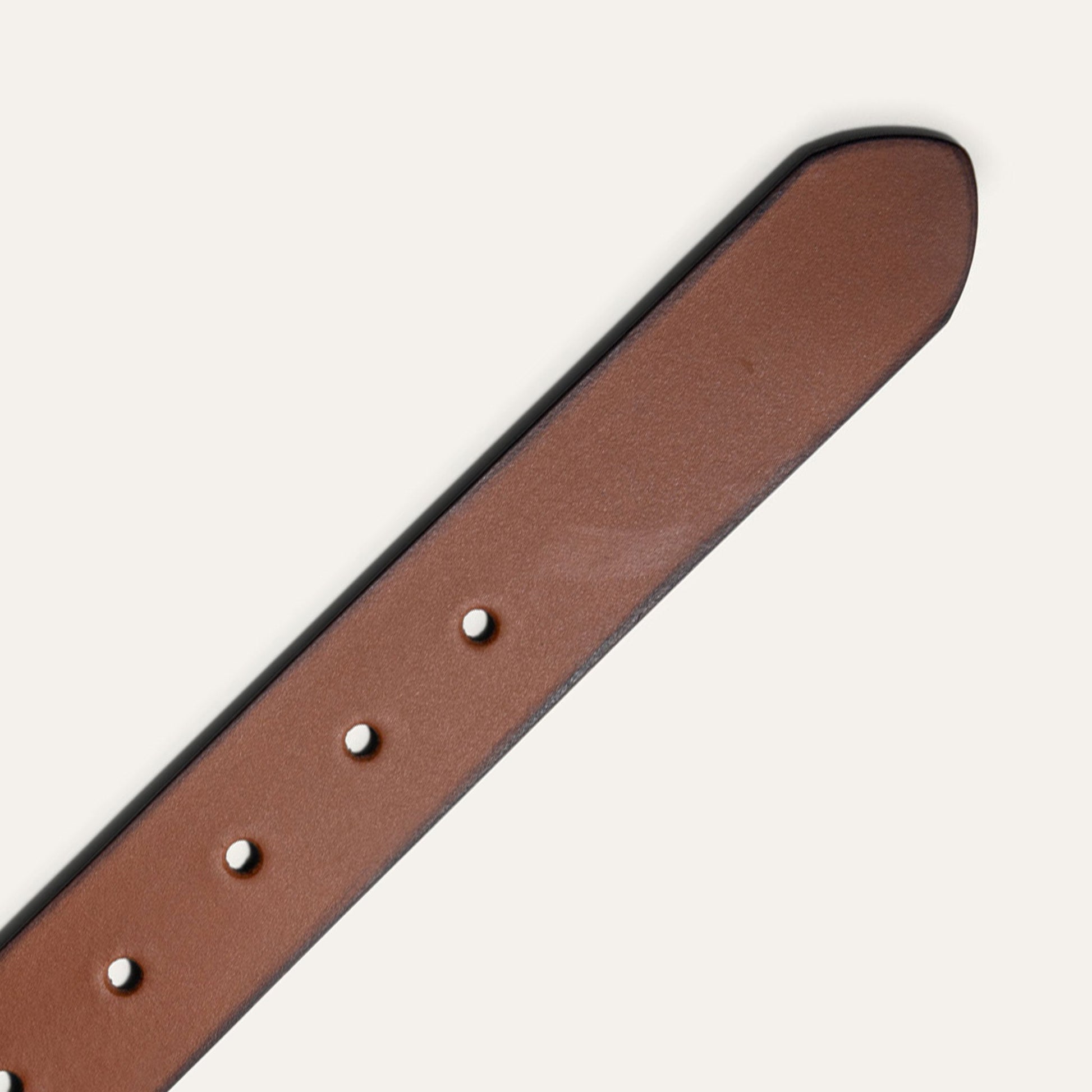Black Edge Jean Belt by Will Leather Goods, brown leather with a black edge, punched holes on Tampa Home & Garden Store