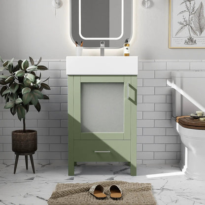 Bathroom Vanity with Ceramic Sink and Storage