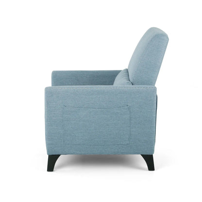 Repose light blue recliner with nailhead trim and side pocket by Unique Piece Furniture on Tampa Home & Garden Store