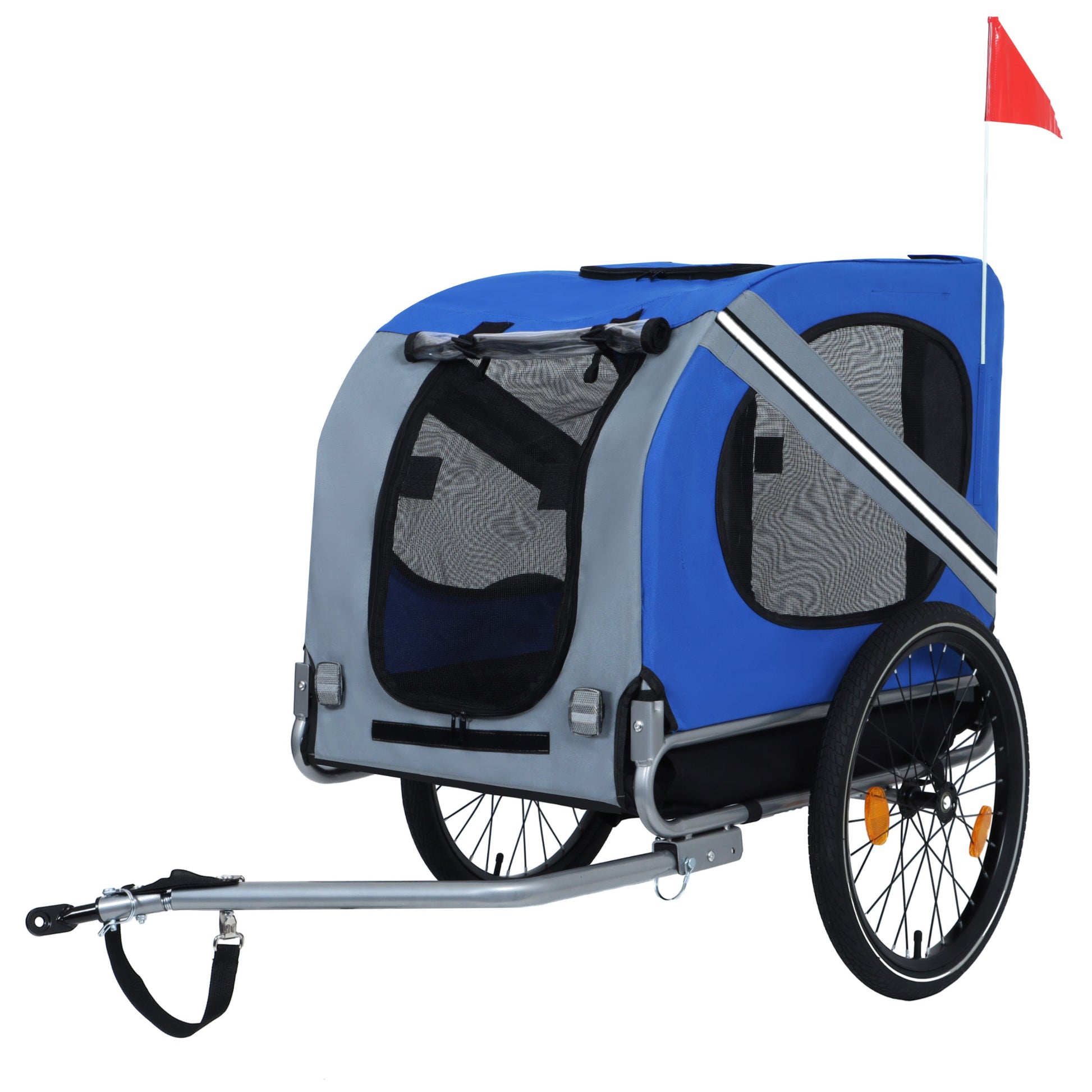Large Folding Bike Trailer for Dogs blue mesh panel, hitch, 66lb capacity HouseOfZazla on Tampa Home & Garden Store