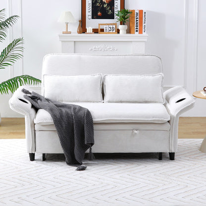 Modern Fabric Sofa And Bed With Adjustable Arms