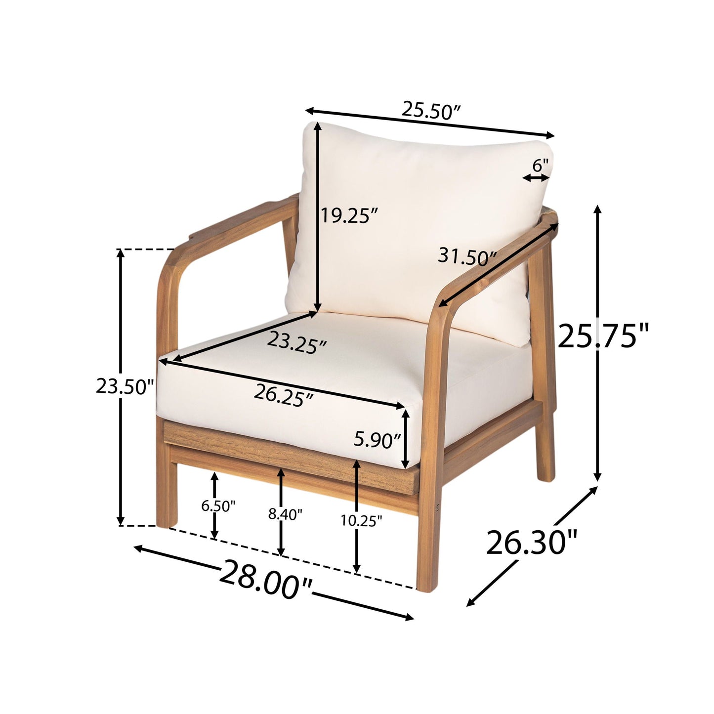 Solid Wood Lounge Chair With Woven Backrest