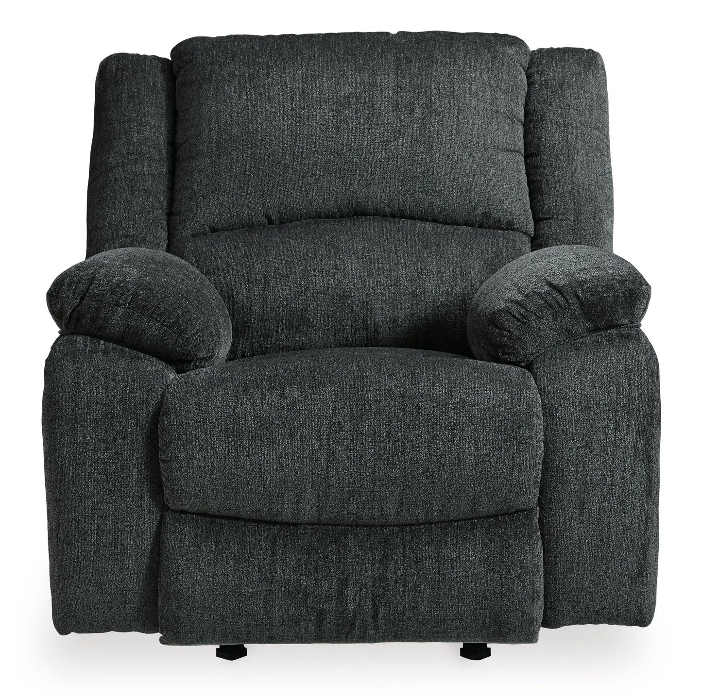 Draycoll Rocker Recliner by Unique Piece Furniture in charcoal fabric with plush cushions on Tampa Home & Garden Store