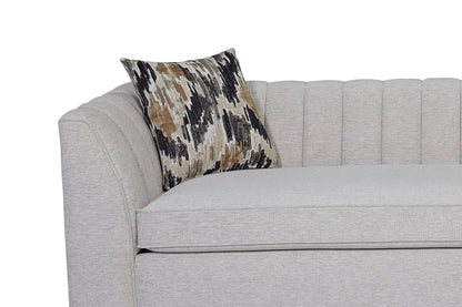 Channel Sofa off white with textured fabric and channel tufting on Tampa Home & Garden Store