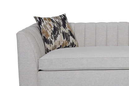 Off White Channel Sofa With Dacron Cushions