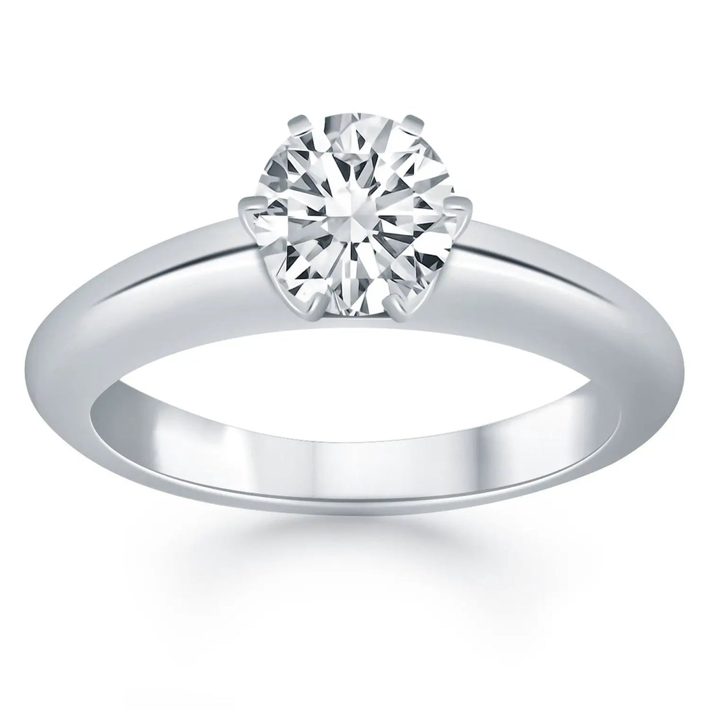 14k white gold solitaire cathedral engagement ring with round diamond, Bids.com on Tampa Home & Garden Store