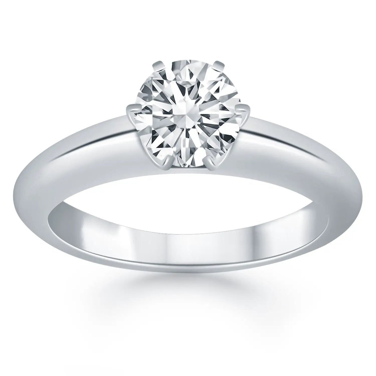 14k white gold solitaire cathedral engagement ring with round diamond, Bids.com on Tampa Home & Garden Store