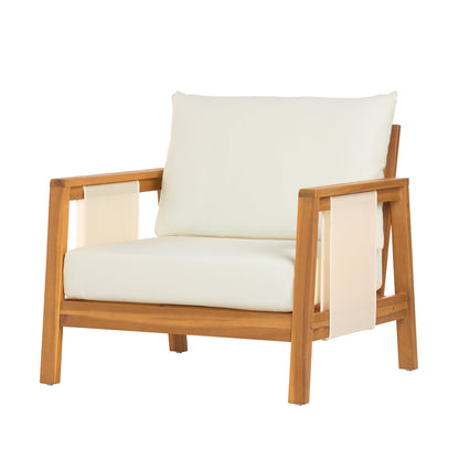 Acacia Wood and Textilene Outdoor Club Chair