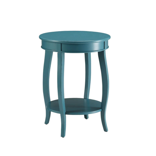 Aberta Storage Accent Table teal blue round top by Unique Piece Furniture on Tampa Home & Garden Store