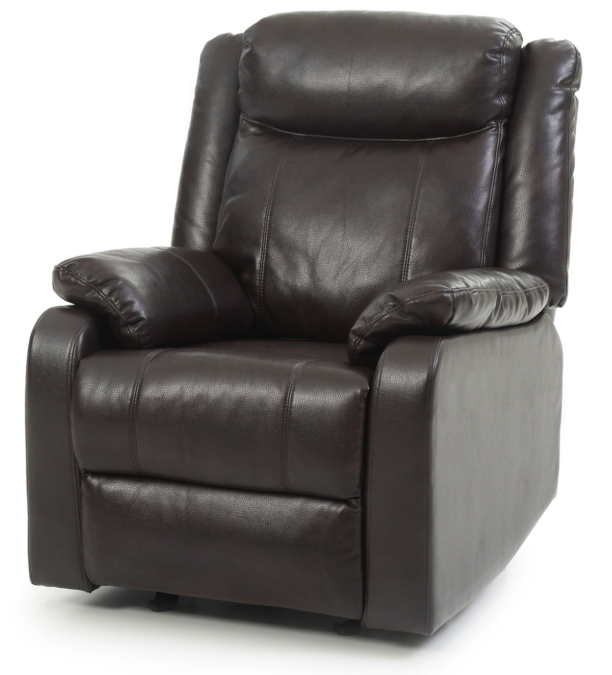 Dark Brown Manual Rocker Recliner and Padded Arms