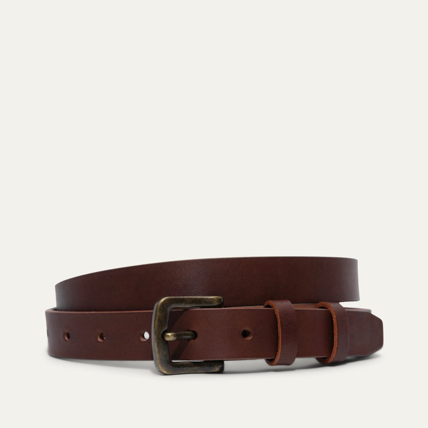 Classic Double Loop belt by Will Leather Goods in rich brown leather with brass buckle on Tampa Home & Garden Store